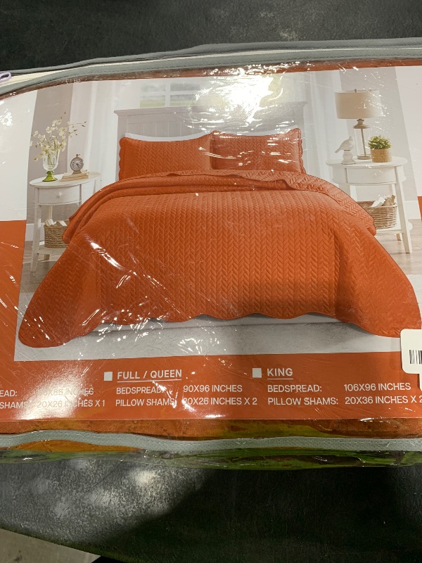 Photo 1 of IR Imperial Rooms Twin Quilt Bedding Set Size (68” x 86”) + 1 Pillow Shams (20” x 26” + 2”) - 2 Pcs Summer Season Lightweight Reversible Microfiber Coverlet Embossed Quilt Bedspread (Rust)