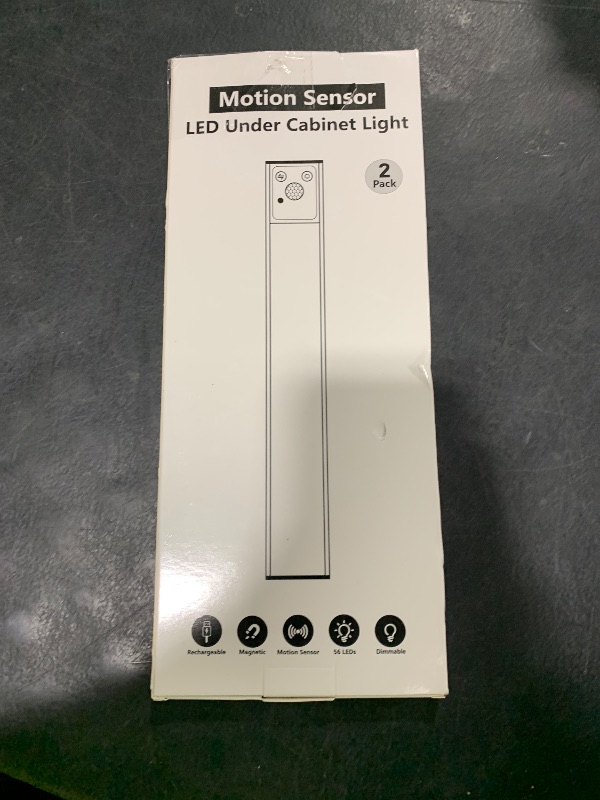Photo 1 of 12" Ultra-Thin Under Cabinet Lighting Wireless, Aluminum Alloy Under Counter Lights for Kitchen, 3-Color-Temps Magnetic Closet Lights, Rechargeable Motion Sensor Light Indoor (2Pack, Silver)