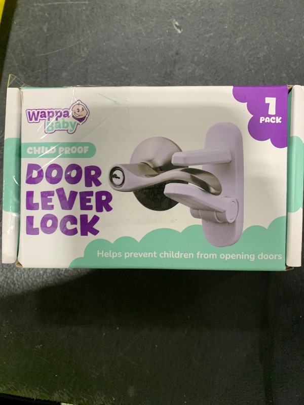 Photo 1 of Door Lever Lock (1 Pack) Prevents Toddlers from Opening Doors. 3.25" L * 1.5" W * 4.5" H Easy One Hand Operation for Adults. Durable ABS with 3M Adhesive Backing. Simple Install, No Tools Needed.