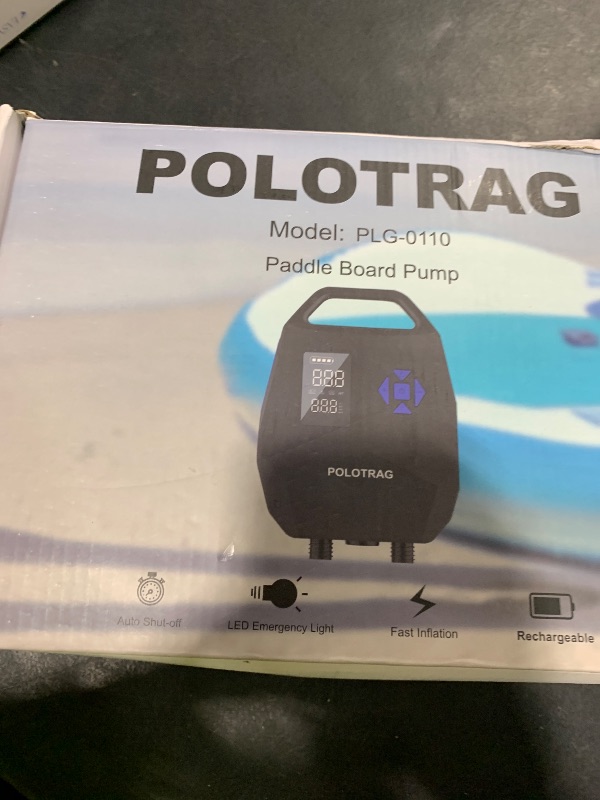 Photo 1 of Paddle Board Pump, Rechargeable SUP Pump Electric, 20PSI Portable Paddleboard Pump with Inflation & Deflation, Auto-Off, Air Pump for Inflatables, Kayak, Towable Tube and Air Mattress