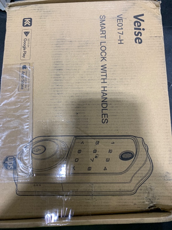 Photo 1 of Veise VE017-H Fingerprint Smart Front Door Lock Set, App Control, Keyless Entry Deadbolt with Handle, Smart Deadbolt, Emergency Power Port, Touchscreen Keypad, Auto Lock, Easy Install, Satin Nickel