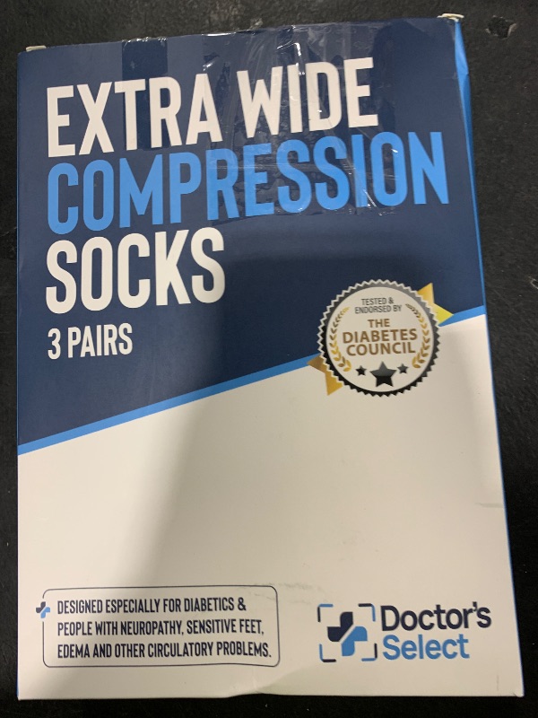 Photo 1 of Doctor's Select 3 Pairs Plus Size Compression Socks Wide Calf - Up to 6XL | 20-30 mmHg Compression Socks for Women Wide Calf | Pink, Purple, Blue
