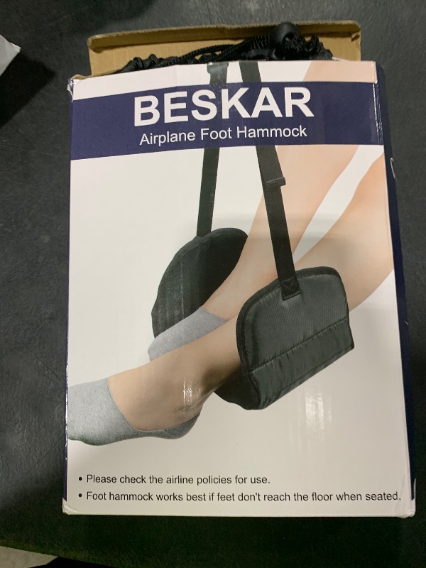 Photo 1 of Airplane Footrest Made with Premium Memory Foam - Airplane Travel Foot Hammock, No Clashing Foot Hammock & Portable Plane Leg Rest, Provides Relaxation and Comfortable for Long Flight