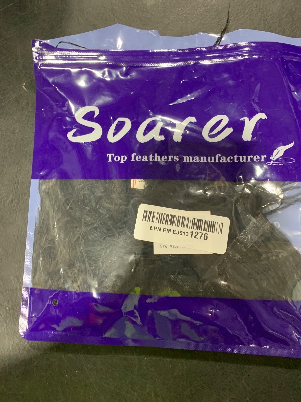 Photo 1 of Soarer Black Ostrich Feather Trim - 2Yards 5-7inch Feathers Fringe Trim for DIY Sewing Clothing,Jewelry,Halloween Home Party(Black)