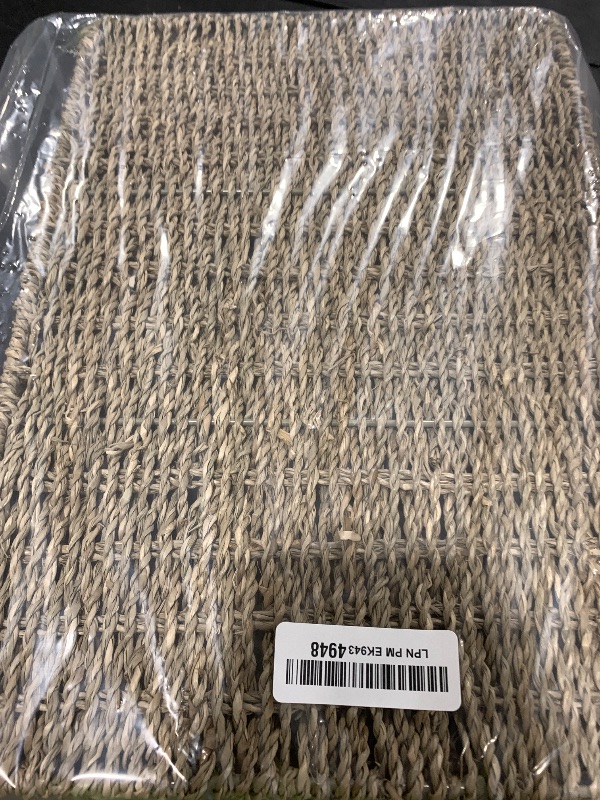 Photo 1 of StorageWorks Large Seagrass Tray for Bathroom, Seagrass Storage Baskets for Shelves, Handwoven Natural Wicker Baskets for Organizing, 2-Pack