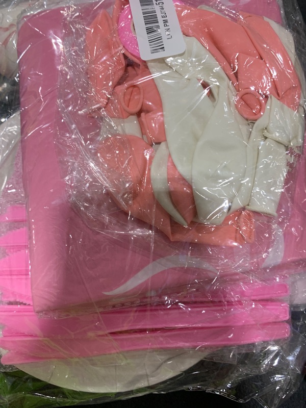 Photo 1 of QIYANPAX Pink Bow Birthday Decorations Include Plates, Napkins, Cups, Cutlery, Banner, Hanging Swirls, Cake & Cupcake Toppers, Balloons, Tablecloth for Girls Coquette Birthday Decorations, Serve 24