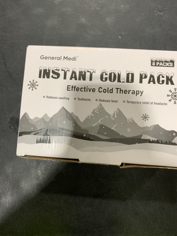 Photo 1 of General Medi Instant Ice Cold Pack (4”x 5.5”) – 8 Packs Disposable Cold Therapy Ice Packs for Pain Relief, Swelling, Inflammation, Sprains, Toothache – for Athletes & Outdoor Activities