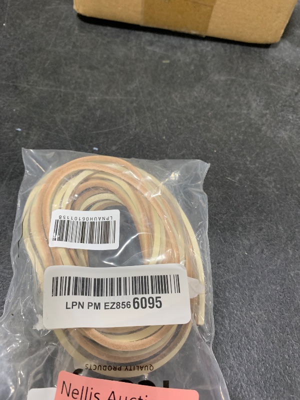 Photo 1 of TeeLiy 3MM Genuine Flat Leather Cord Strips Full Grain Leather Lace Laces Rope String Braiding Lacing for Crafts Shoelaces Necklace Jewelry Making (Brich_5Yards)