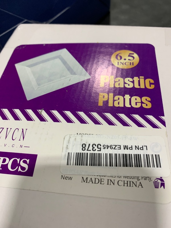 Photo 1 of NZVCN 100 Pack White Plastic Square Dessert Plates, 6.5" Disposable Salad Plates Heavy Duty Plates for Party, Wedding, Christmas, Easter