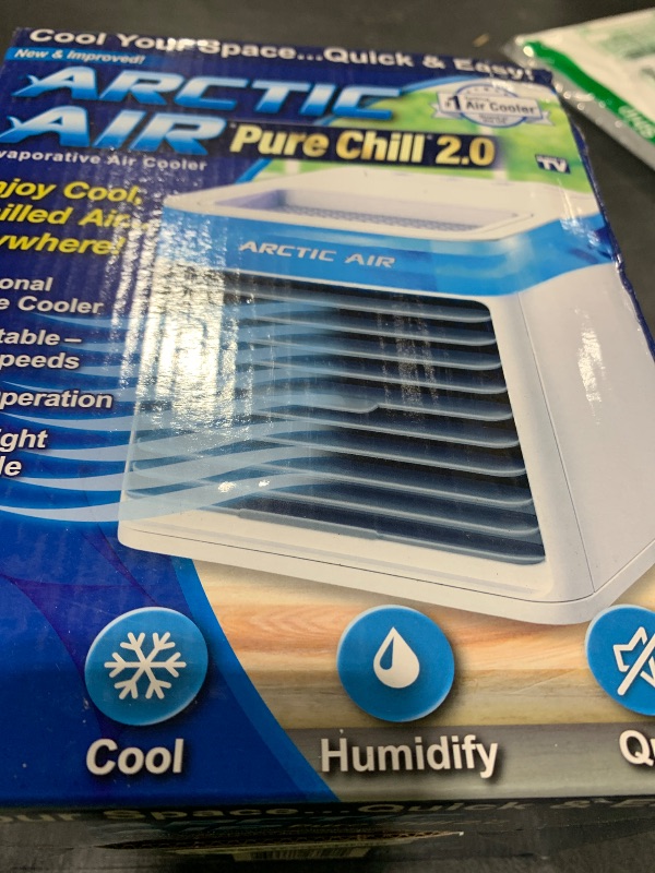 Photo 1 of Arctic Air Pure Chill 2.0 Evaporative Air Cooler by Ontel - Powerful, Quiet, Lightweight and Portable Space Cooler with Hydro-Chill Technology For Bedroom, Office, Living Room & More,Blue