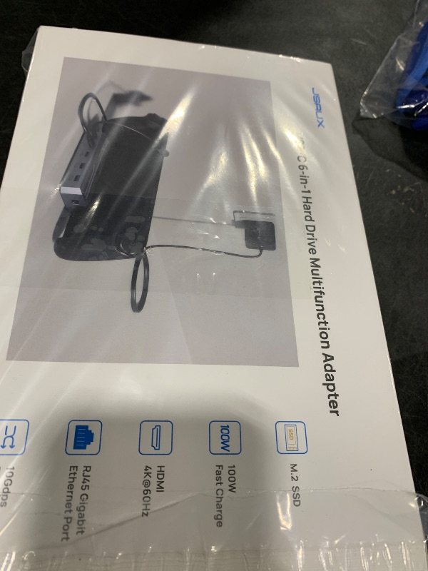 Photo 1 of JSAUX M.2 Docking Station 6-in-1 for Steam Deck/ROG Ally with 65W AC Adapter Charger Set, HDMI 2.0 4K@60Hz, Ethernet, Dual USB A 3.2 & USB C Ports Compatible with Steam OLED HB0604 (SSD Not Included)