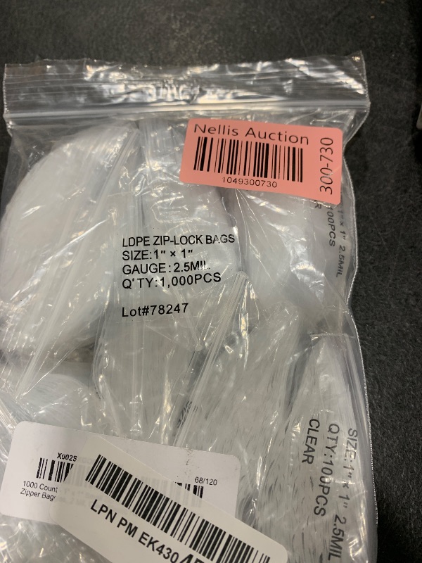 Photo 1 of 1000 Count - 1" x 1" Small Zip Bags, Mini Reclosable Tiny Zipper Baggies, 2 Mil, Clear Plastic Resealable Storage Bags with Zip Top Lock for Packaging Jewelry, Diamonds, Pills, Powders - GPI