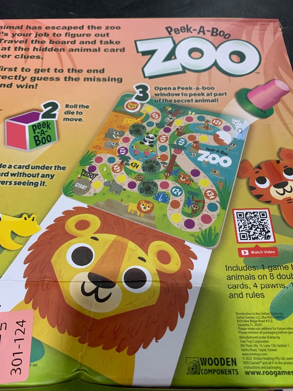 Photo 1 of ROO GAMES Peek-A-Boo Zoo - Be The First to Discover The Missing Animal - for Ages 3+ - A Guessing Board Game for Toddlers and Families