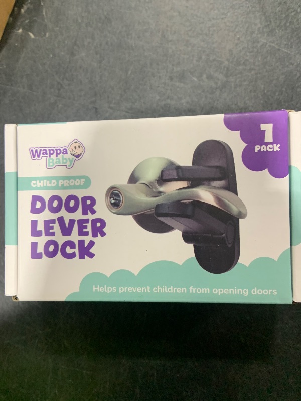 Photo 1 of Door Lever Lock (1 Pack) Prevents Toddlers from Opening Doors. 3.25" L * 1.5" W * 4.5" H Easy One Hand Operation for Adults. Durable ABS with 3M Adhesive Backing. Simple Install (Black)