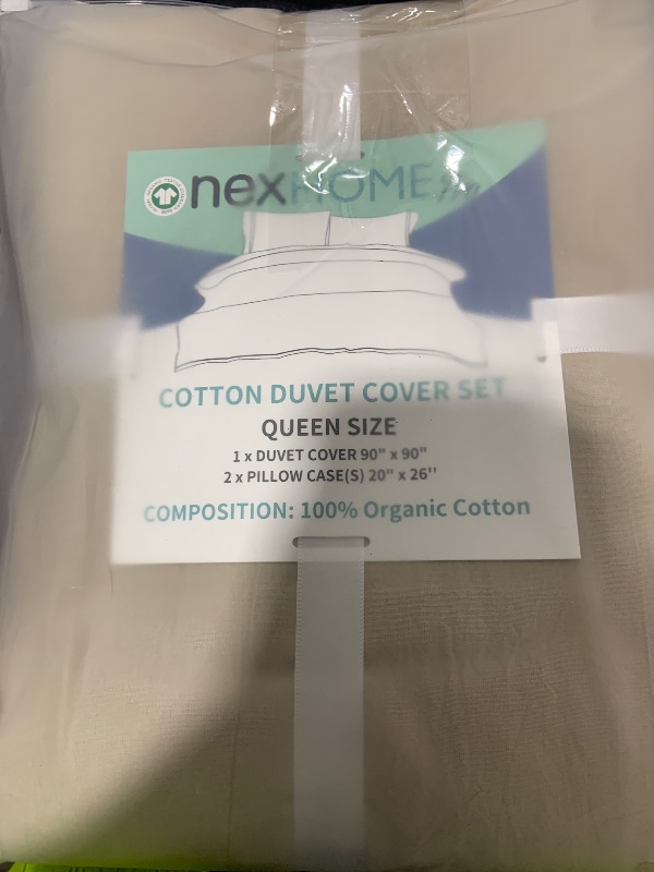 Photo 1 of NEXHOME PRO Duvet Cover Set Queen Size Linen Feel Textured Organic Natural 100% Washed Cotton Duvet Cover 3 Pieces Bedding Set with Zipper Closure & Corner Ties, Breathable, Soft (No Comforter)