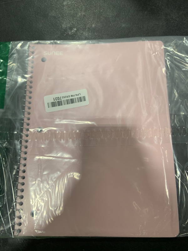 Photo 1 of SUNEE Spiral Notebook, 1-Subject, Graph Ruled Paper, 8" x 10-1/2", 70 Sheets, 5 Squares per inch Spiral Grid Notebooks for Work, Home, School, Writing, Pink