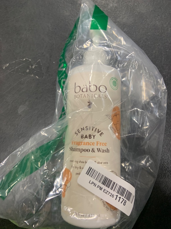 Photo 1 of Babo Botanicals Fragrance-Free 2-in-1 Baby Shampoo & Wash - Shea Butter, Calendula & Aloe - EWG Verified, Cruelty-Free, Vegan - Pediatrician Tested - 16 Fl Oz