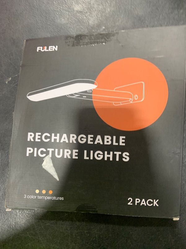 Photo 1 of FULEN 2 Pack Picture Lights for Wall,Battery Operated Wall Sconce Rechargeable,LED Wall Light Cordless with Remote,3 Color Temperature, Art Lights for Painting,Frame,Gallery,Dartboard Lights,Black