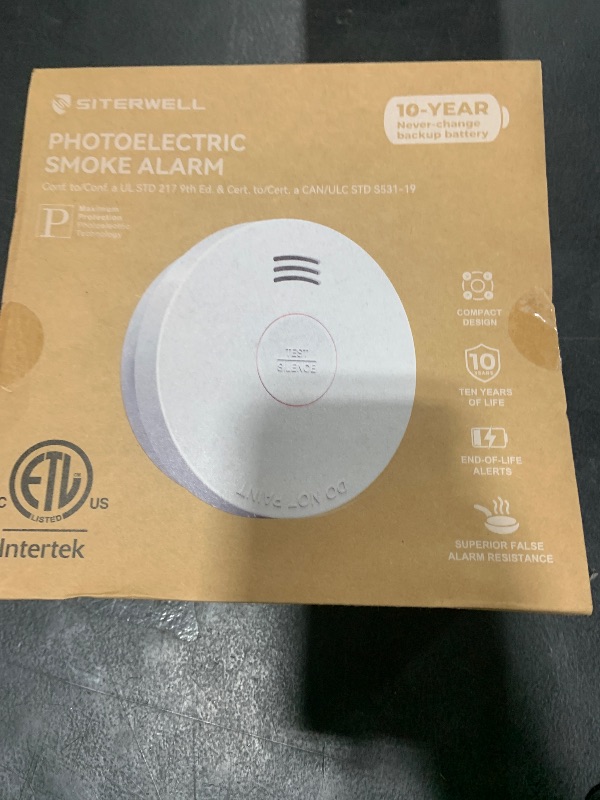 Photo 1 of Siterwell  Detector, Smoke Detector 10 Year Battery with Photoelectric Sensor, Fire Alarm with Low Battery and Fault Warning for House and Bedroom, UL217-9th Listed, GS525A, 8 Packs