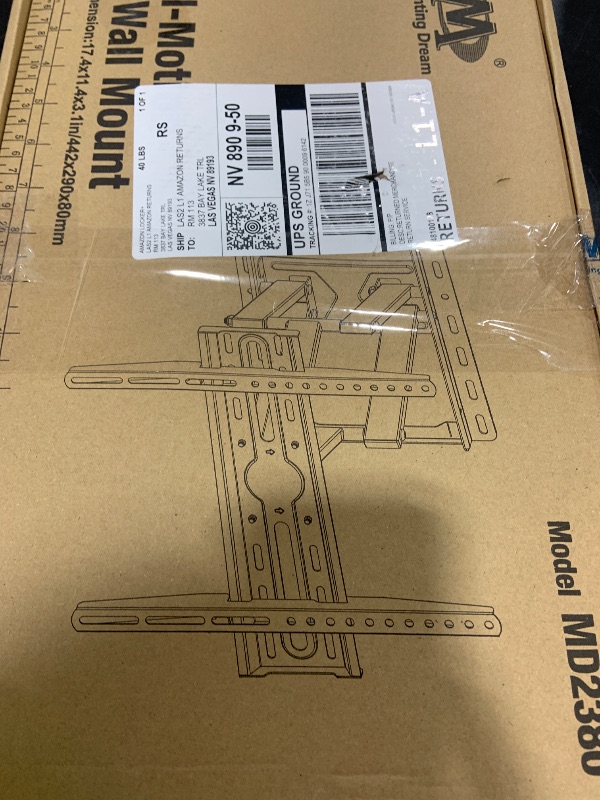 Photo 1 of Mounting Dream TV Wall Mount for 32-65 Inch Television,Mount with Swivel and Tilt, Full Motion Bracket with Articulating Dual Arms, Fits 16inch Studs, Max VESA 400X400 mm, 99lbs, MD2380