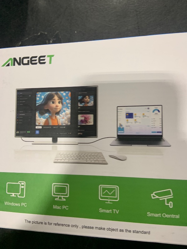 Photo 1 of KVM Switch 2 Monitors 2 Computers 8K@60Hz, 4K@144Hz, ANGEET HDMI and Displayport Dual Monitor KVM Switch with 4 USB 3.0 Port for Keyboard Mouse Printer, with Wired Remote, Power Adapter and USB Cable