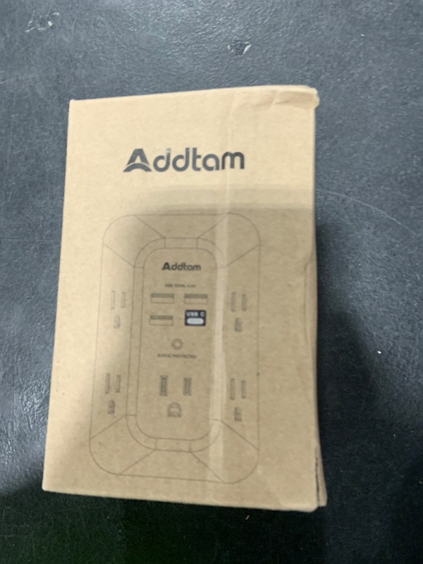 Photo 1 of Addtam USB Wall Charger Surge Protector 5 Outlet Extender with 4 USB Charging Ports (1 USB C Outlet) 3 Sided 1800J Power Strip Multi Plug Outlets Wall Adapter Spaced for Home Travel Office ETL Listed
