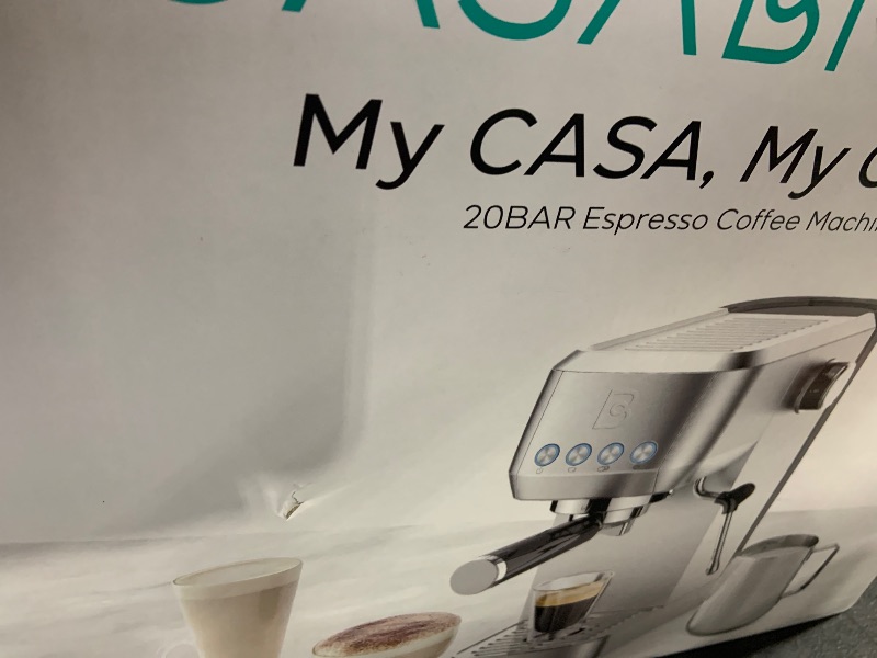 Photo 1 of CASABREWS 3700 Essential Espresso Machine 20 Bar, Stainless Steel Cappuccino & Latte Machine with Steam Frother for Home, 43.9oz Water Tank, Silver