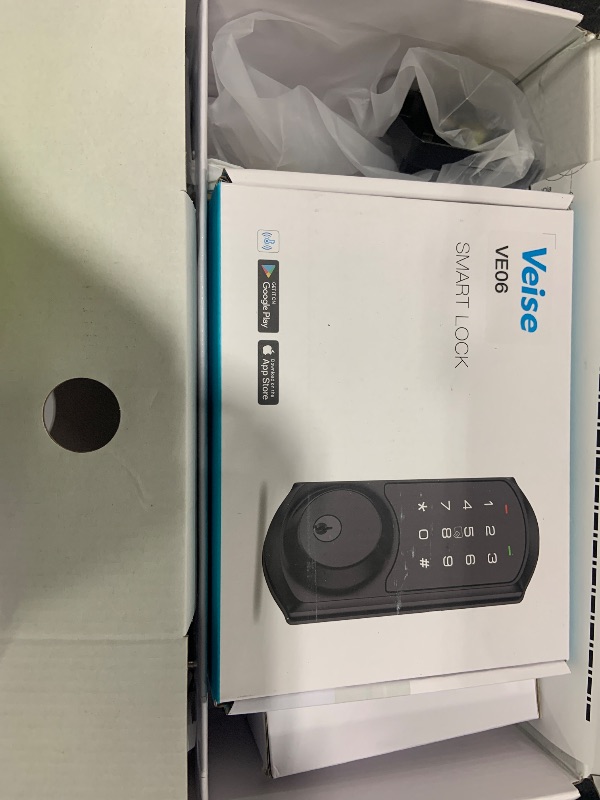 Photo 1 of Veise VE06-H Smart Front Door Lock Set, App Control, Keyless Entry Deadbolt with Lever Handle, Electronic Digital Touchscreen Keypad, Auto Lock, Easy Install, Matte Black