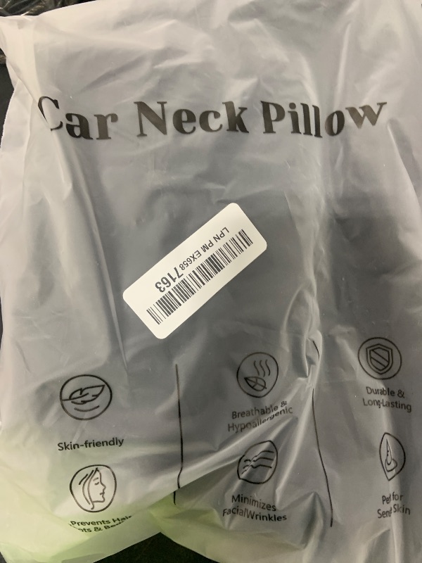 Photo 1 of TOPABYTE Car Neck Pillow with Memory Foam Comfortable Ergonomic Design Seat Neck Support Headrest Softness Car Pillow Cushion for Driving, Universal Fit, 1 Piece, Black