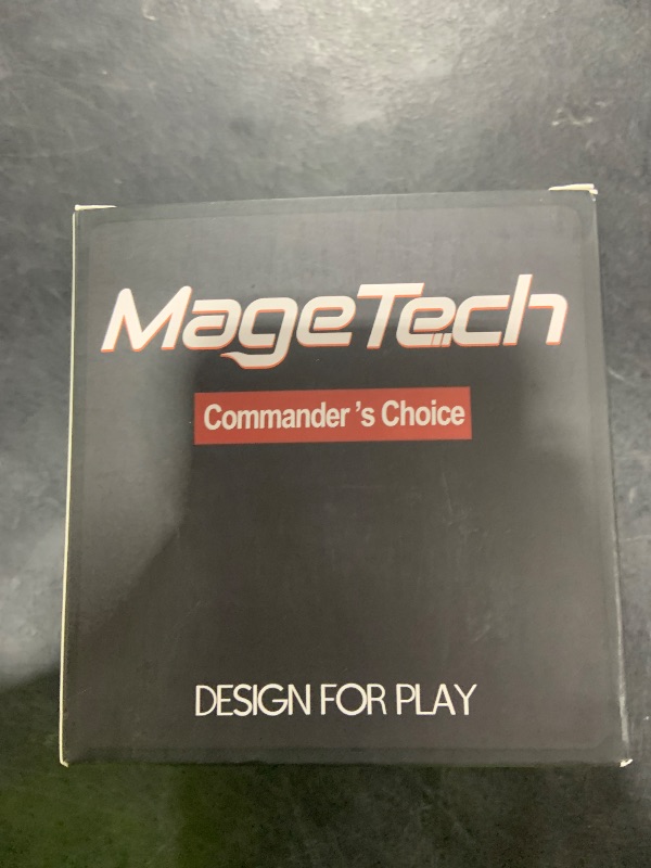 Photo 1 of Mage Tech Card Deck Box for MTG Commander - Patented Design, Commander Display, Fits 100 Double-Sleeved Cards, 35pt Card Brick & Dice Tray - Black/Gray