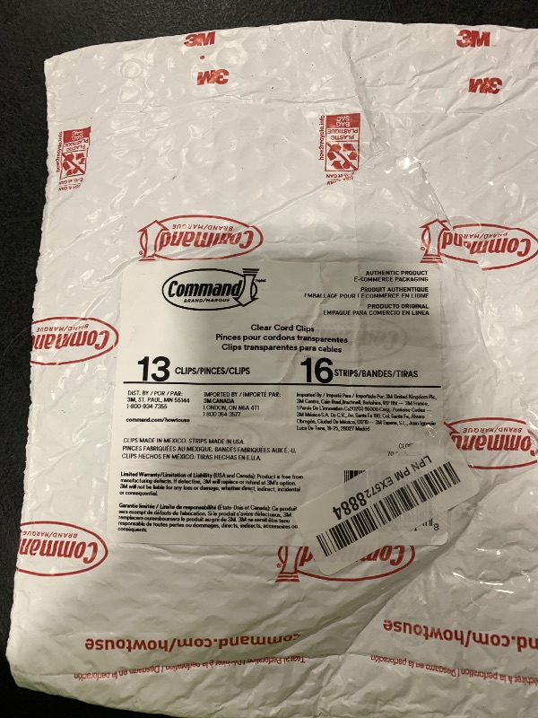 Photo 1 of Command Round Cord Clips, Damage Free Hanging Cable Clips, No Tools Wall Clips for Hanging Electrical Cables, 13 Clear Cord Clips and 16 Command Strips