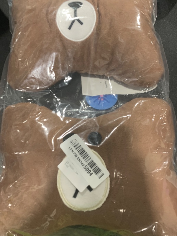 Photo 1 of 2-Pack Car Neck Pillow – Cute Bear Headrest Support Cushion, Soft & Comfortable Car Seat Accessory, Universal Travel Headrest for Car & Home Use (Brown)