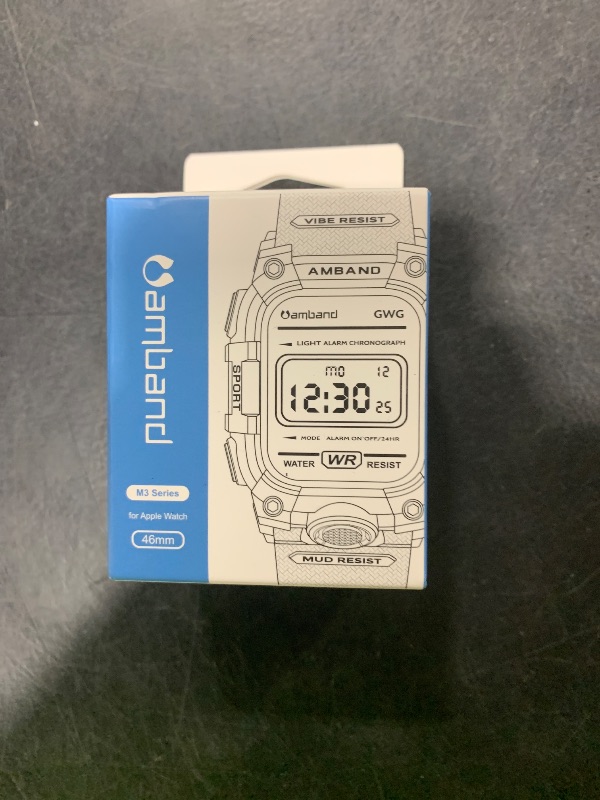 Photo 1 of Watch case amBand Rugged Case with Band for Apple Watch 46mm, Compatible with Apple Watch (iWatch) Series 10, Military Grade Shockproof Bumper Cover, Tactical Band for Men, Matte Black