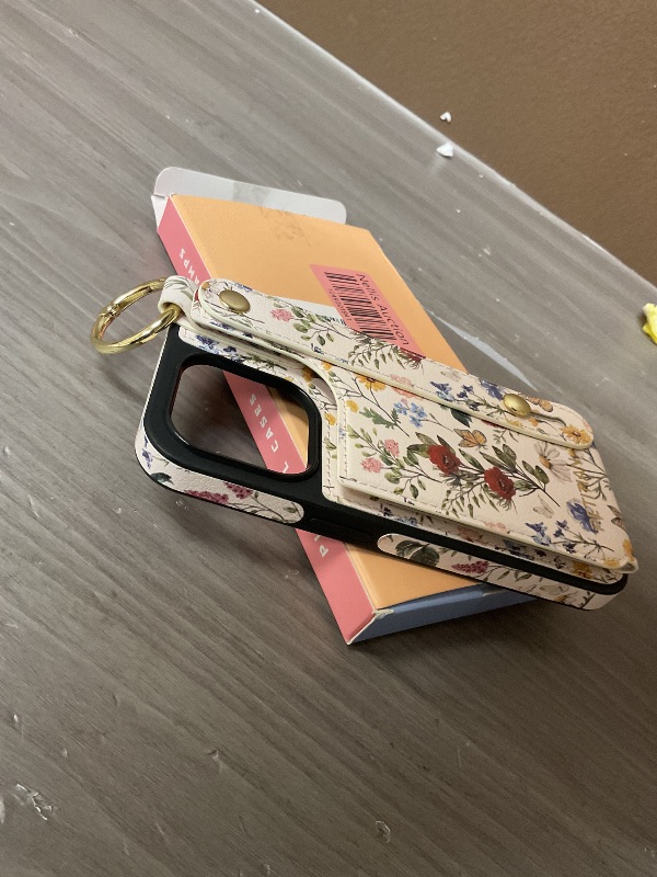 Photo 1 of Petitian for iPhone 13Pro Case with Wallet - Women Girls Cute Girly Aesthetic Unique Design Leather Credit Card Holder Cardholder Stand Wristband for iPhone 13 Pro, Vin Flower