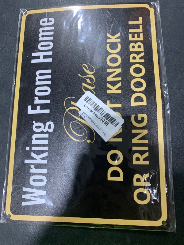 Photo 1 of Working from Home Sign - Do Not Knock or Ring Doorbell - Work From Home Must Have Office Door Sign 12" * 8" (051)
