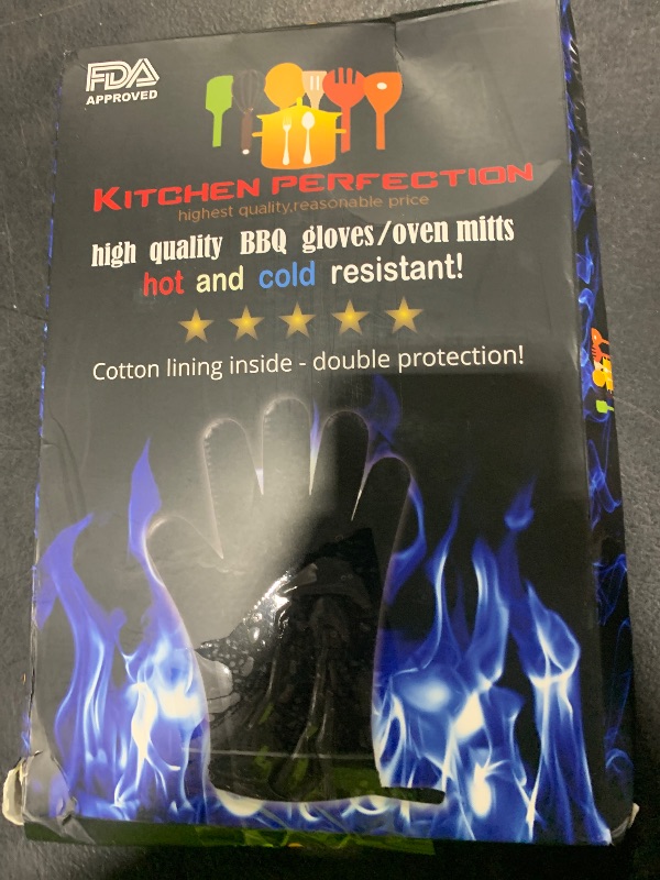 Photo 1 of KITCHEN PERFECTION Silicone Smoker Oven Gloves -Extreme Heat Resistant BBQ Gloves -Handle Hot Food Right on Your Smoker Grill Fryer Pit|Waterproof Oven Mitts Grill Gloves |Superior Value Set+3 Bonuses