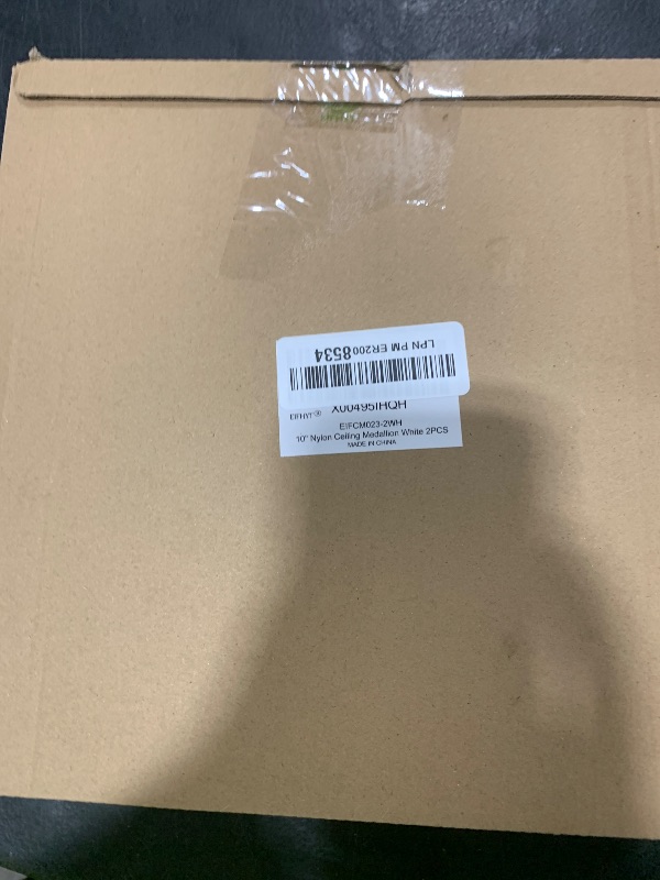 Photo 1 of 2Packs Molded Nylon Ceiling Medallion for Light Fixtures and Ceiling Fans, 10"OD x 4"ID x 1"P (Fits Canopies up to7-1/4")?White?