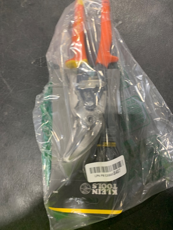 Photo 1 of Klein Tools 2402S Straight-Cutting Offset Snips, Aviation Tin Snips with Forged Blade for Precision Sheet Metal Cutting