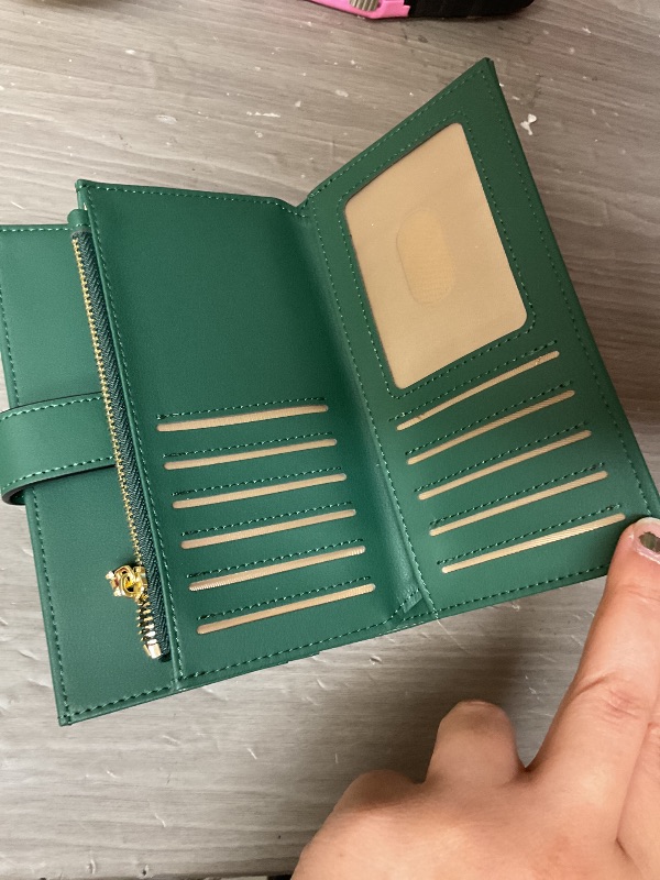Photo 1 of Travelambo RFID Wallet Women Large Size Bifold Multi Card Wallet Case with Zipper Pocke Credit Card Holder for Women olive green 