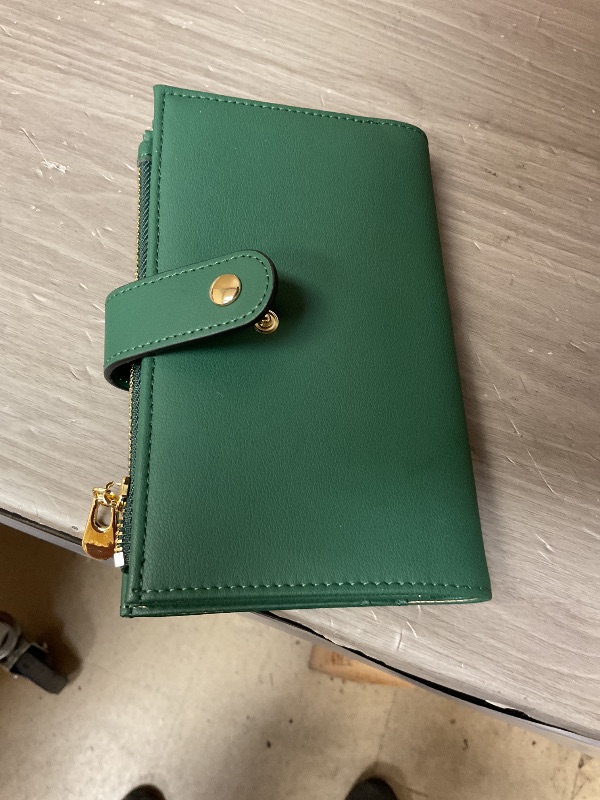 Photo 1 of Travelambo RFID Wallet Women Large Size Bifold Multi Card Wallet Case with Zipper Pocke Credit Card Holder for Women olive green 