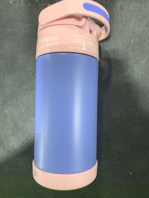 Photo 1 of THERMOS FUNTAINER Water Bottle with Straw - 12 Ounce - Kids Stainless Steel Vacuum Insulated Water Bottle with Lid, Purple/Pink