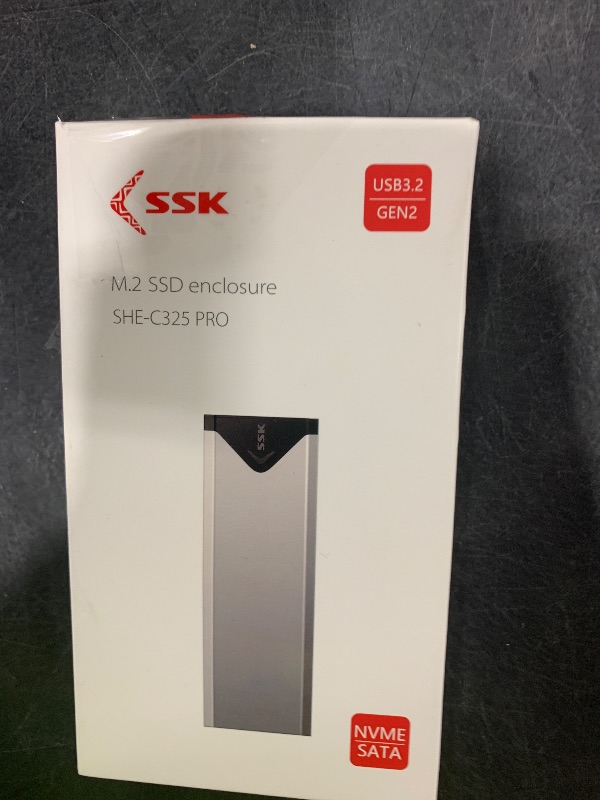 Photo 1 of SSK M.2 NVME SATA SSD Enclosure Adapter, USB 3.2 Gen 2 (10 Gbps) to NVME PCI-E SATA M-Key/(B+M) Key Solid State Drive External Enclosure Aluminum Support UASP Trim for SSDs 2242/2260/2280