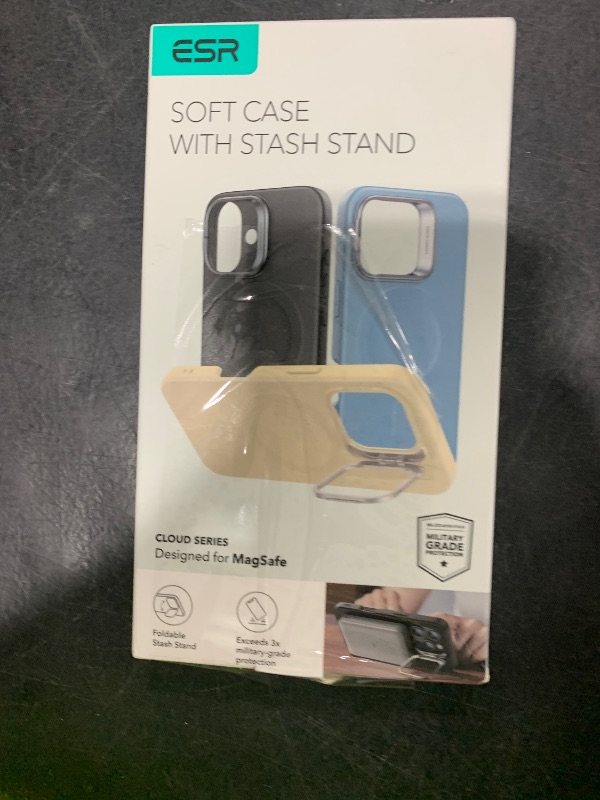 Photo 1 of ESR for iPhone 16 Pro Max Case, Silicone Case with Stand, Compatible with MagSafe, Built-in Camera Stash Stand, Magnetic Phone Case for iPhone 16 Pro Max, Cloud Series, Green