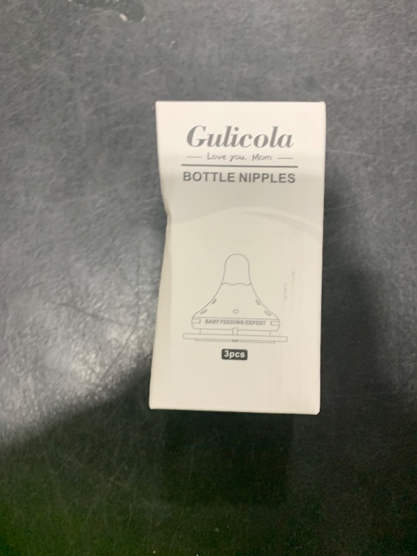 Photo 1 of Gulicola Natural Flow Baby Bottle Silicone Nipple Level 1, Slow Flow (S), 1+ Months, 3 Counts (Pack of 1)