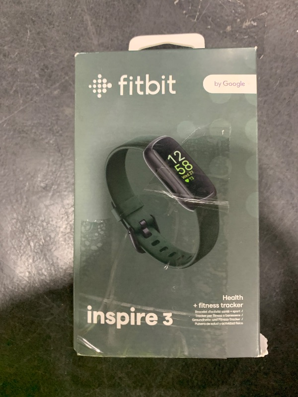 Photo 1 of Fitbit Inspire 3 Health &-Fitness-Tracker with Stress Management, Workout Intensity, Sleep Tracking, 24/7 Heart Rate and more, Midnight Zen/Black One Size (S & L Bands Included)