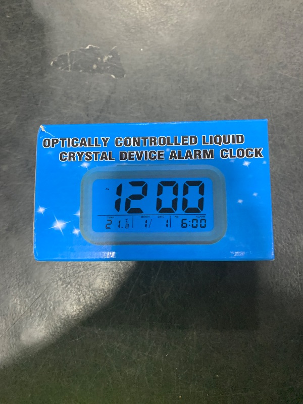Photo 1 of TXY LED Digital Alarm Clock Backlight Snooze Mute Calendar Desktop Electronic Bcaklight Table Clocks Desktop Clock (Blue)