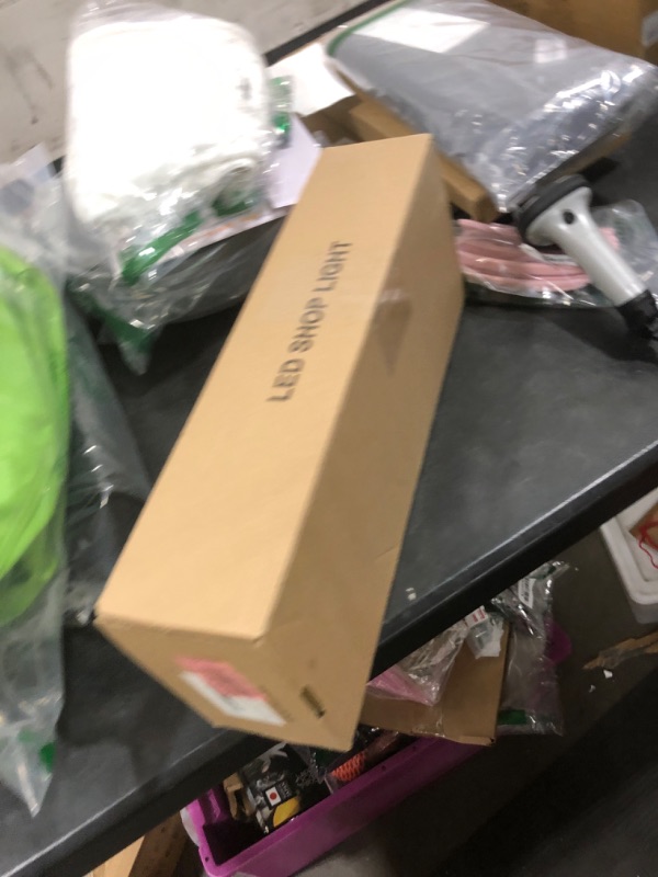 Photo 1 of ** 1 PCS *** Linkable LED Shop Lights, 100W 15000LM Aluminum Plug in Garage Light w/ 9.84ft Power Cord and Switch, 6000K Daylight, for Garage, Workshop, Warehouse (Built-in Outlet)