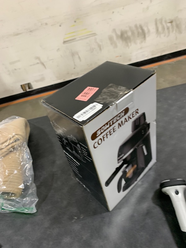 Photo 1 of SOWTECH Coffee Machine, 3.5 Bar Espresso Cappuccino Machine with Milk Frother, 1-4 Cup Portable Coffee Maker for Latte, Cappuccino, 800W, Black