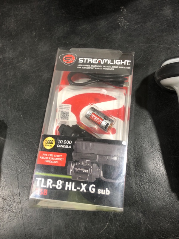 Photo 1 of Streamlight 69478 TLR-8 HL-X G sub USB 1000-Lumen Weapon Rail-Mounted Rechargeable Tactical Flashlight with Integrated Green Aiming Laser for Select 1913 Only, Black