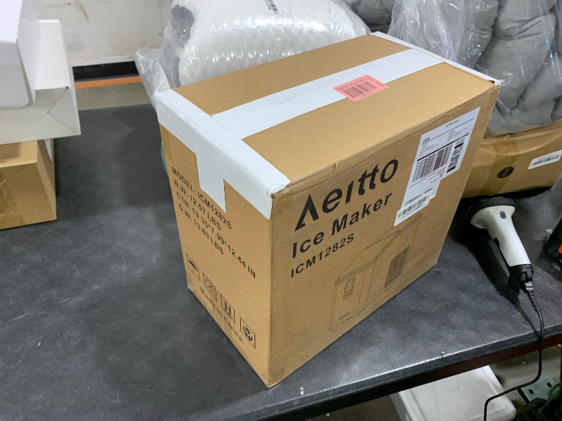 Photo 1 of Aeitto Ice Maker Countertop 26lbs/24H, Ice Machine 8 Ice Cubes Ready in 6 Mins, 2 Sizes of Bullet Ice Portable Ice Makers with Basket & Scoop, Auto Self-Cleaning for Home/Kitchen/Office Stainless